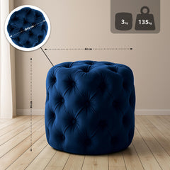 Sitzhocker Drancy Samt M - blau