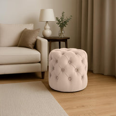 Sitzhocker Drancy Samt M - creme