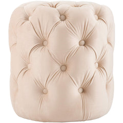 Sitzhocker Drancy Samt M - creme