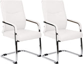 Set di 2 sedie visitatore Hobart bianche, design moderno per uffici e sale conferenze, comfort e stile uniti.