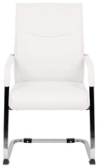 Set di 2 sedie visitatore Hobart bianche, design moderno per uffici e sale conferenze, comfort e stile uniti.