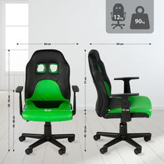 Kinder Bürostuhl Fun - schwarz/grün