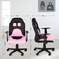 Kinder Bürostuhl Fun - schwarz/pink