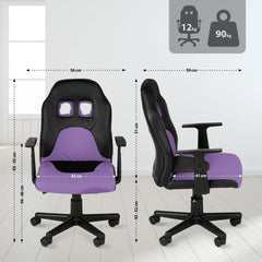 Kinder Bürostuhl Fun - schwarz/lila