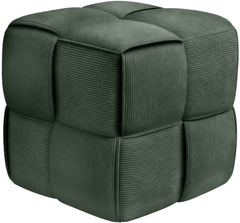 Sitzhocker Forinta Cord - dunkelgr�n