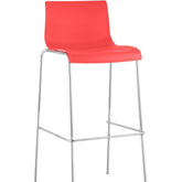 Barhocker Hoover Chrom 4-Fuß Gestell - rot - InfinityMarket