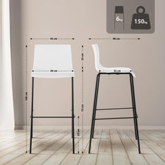 Barhocker Hoover 4-Fuß Gestell schwarz - weiß