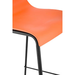 Barhocker Hoover 4-Fuß Gestell schwarz - orange