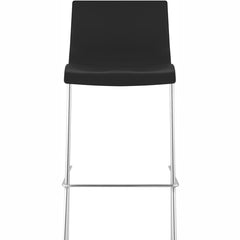 2er Set Barhocker Hoover Kunststoff 4-Fuß Gestell chrom - schwarz