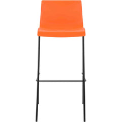 2er Set Barhocker Hoover Kunststoff 4-Fuß Gestell schwarz - orange