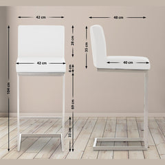 2er Set Barhocker Paros Kunstleder - weiß