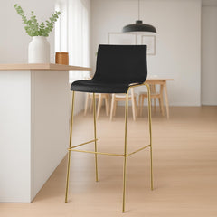 2er Set Barhocker Hoover Kunststoff 4-Fu� Gold - schwarz