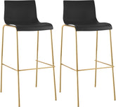 2er Set Barhocker Hoover Kunststoff 4-Fu� Gold - schwarz