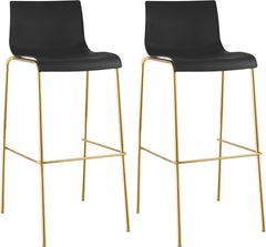 2er Set Barhocker Hoover Kunststoff 4-Fu� Gold - schwarz
