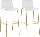 2er Set Barhocker Hoover Kunststoff 4-Fu� Gold - wei�