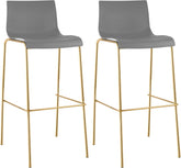 2er Set Barhocker Hoover Kunststoff 4-Fu� Gold - grau