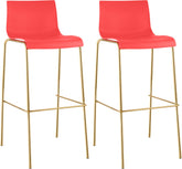 2er Set Barhocker Hoover Kunststoff 4-Fu� Gold - rot