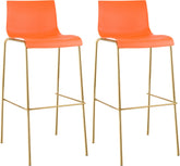 2er Set Barhocker Hoover Kunststoff 4-Fu� Gold - orange