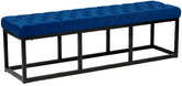 Sitzbank Polson Samt Schwarz 150 cm - blau