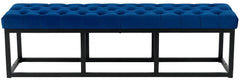 Sitzbank Polson Samt Schwarz 150 cm - blau