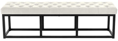 Sitzbank Polson Samt Schwarz 150 cm - creme