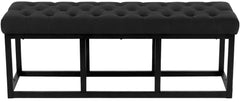 Sitzbank Polson Samt Schwarz 120 cm - schwarz