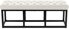 Sitzbank Polson Samt Schwarz 120 cm - creme