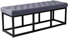 Sitzbank Polson Samt Schwarz 120 cm - grau