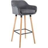 Barhocker Grant Samt - grau