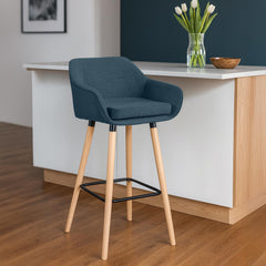 Barhocker Grant Stoff - blau - InfinityMarket
