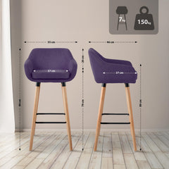 Barhocker Grant Stoff - lila - InfinityMarket