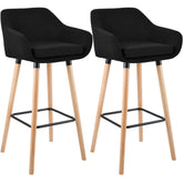 2er Set Barhocker Grant Stoff - schwarz