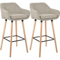2er Set Barhocker Grant Stoff - creme