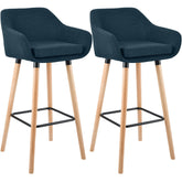 2er Set Barhocker Grant Stoff - blau