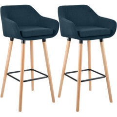 2er Set Barhocker Grant Stoff - blau