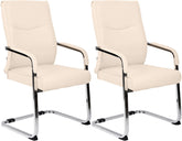 Set di 2 sedie visitatore Hobart in crema, perfette per uffici moderni e sale conferenze. Design elegante e funzionale.