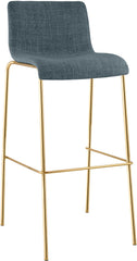 Barhocker Hoover Stoff 4-Fu� Gold - blau