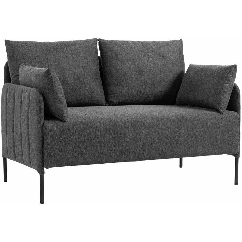 Divano Ziden 2 posti in tessuto nero, elegante e moderno, ideale per ogni soggiorno. Brand: Dropshipping-Europe.