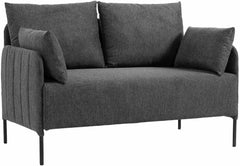 Divano Ziden 2 posti in tessuto nero, elegante e moderno, ideale per ogni soggiorno. Brand: Dropshipping-Europe.