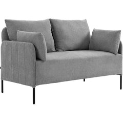 Divano a 2 posti Ziden in tessuto grigio chiaro, elegante e moderno, perfetto per ogni soggiorno.