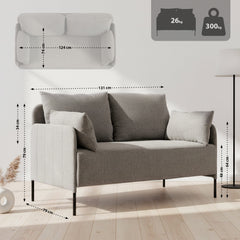 Ziden Couch 2 Sitzer Stoff - taupe