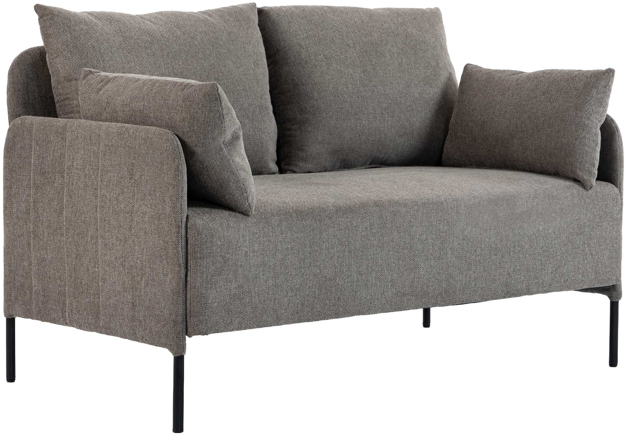 Divano Ziden 2 posti in tessuto taupe, elegante e moderno, perfetto per il tuo soggiorno.