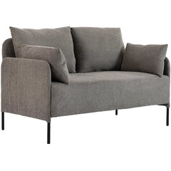 Divano Ziden 2 posti in tessuto taupe, elegante e moderno, perfetto per il tuo soggiorno.
