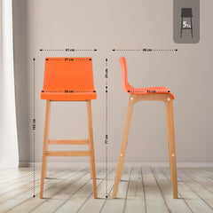2er Set Barhocker Hoover Natura - orange
