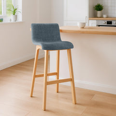 Barhocker Hoover Stoff Natura - blau