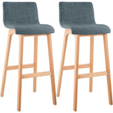 2er Set Barhocker Hoover Stoff Natura - blau