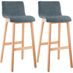 2er Set Barhocker Hoover Stoff Natura - blau