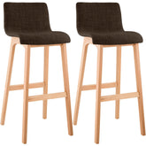 2er Set Barhocker Hoover Stoff Natura - braun