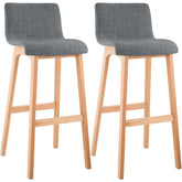 2er Set Barhocker Hoover Stoff Natura - hellgrau