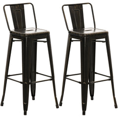 2er Set Barhocker Mason - schwarz-gold